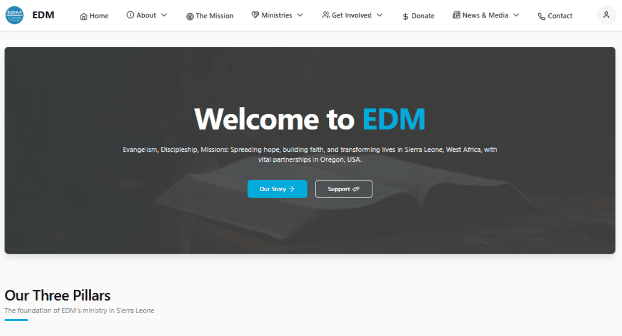 EDM (Evangelism, Discipleship, Missions) - Non-Profit Mission Platform