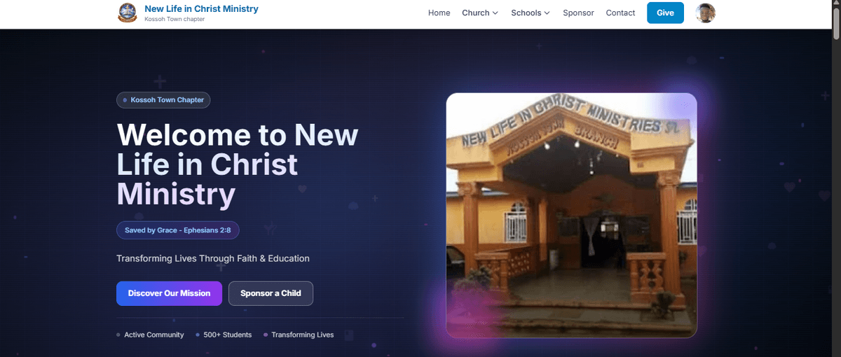 New Life in Christ Ministry & Abiding Grace Schools Platform