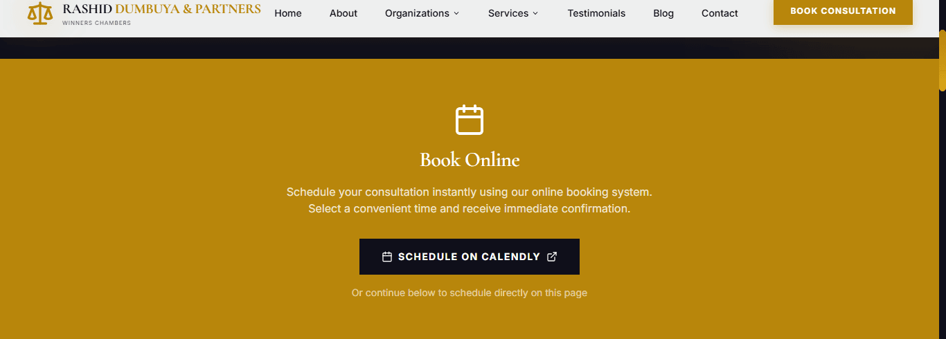Rashid Dumbuya Law Chambers - Professional Law Firm Website screenshot 1