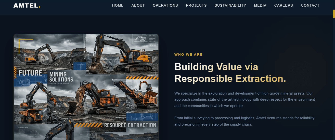 Amtel Ventures Limited - Corporate Website screenshot 1